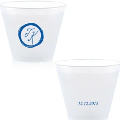 Wax Stamp Dates Custom Cup, Royal Blue Foil