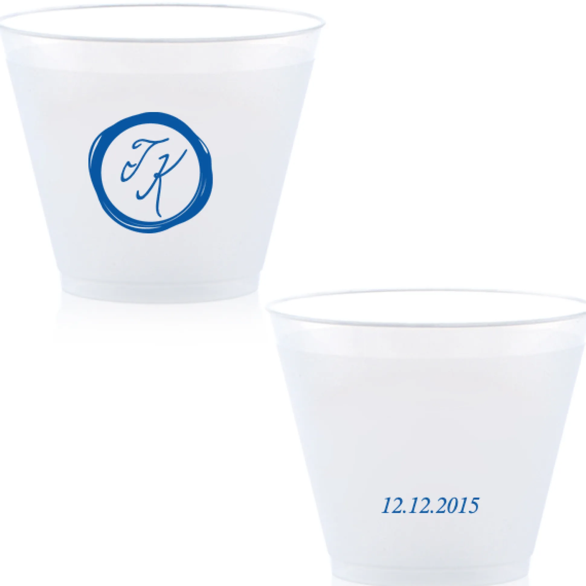 Wax Stamp Dates Custom Cup, Royal Blue Foil