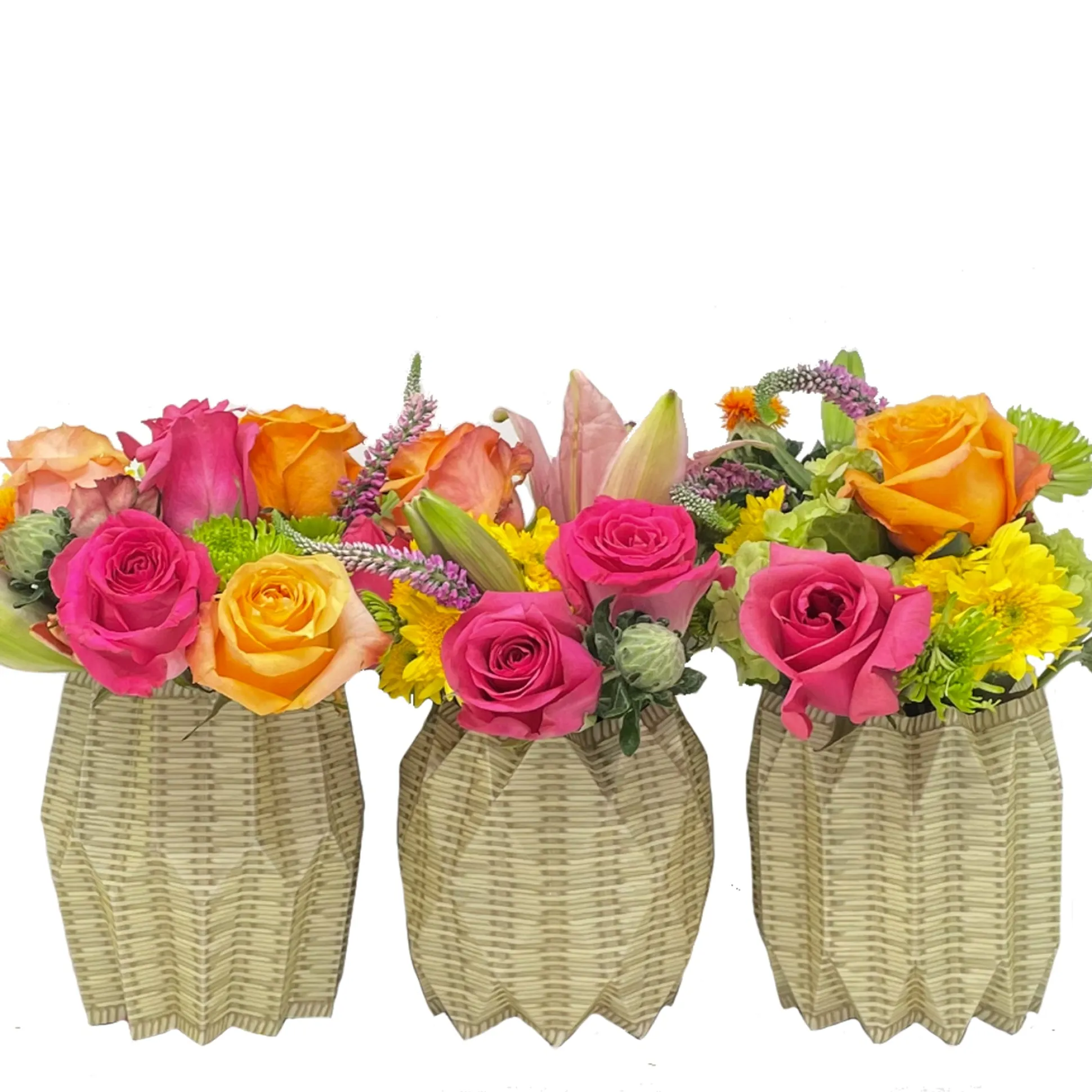 Wicker Vase Wraps, Set of 3
