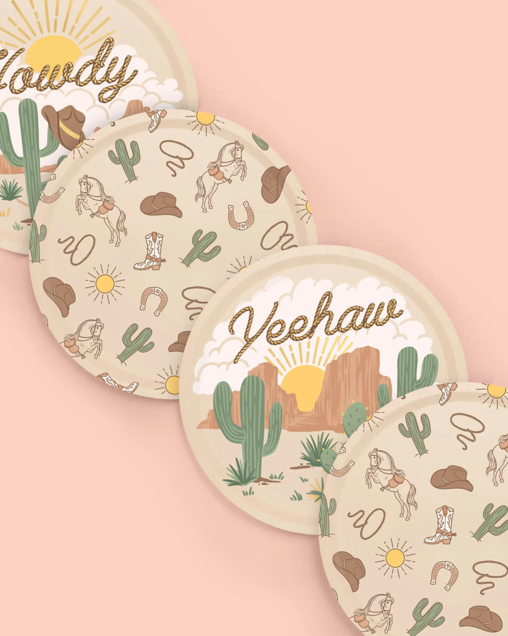 Wild Wild West Plates, Pack of 24