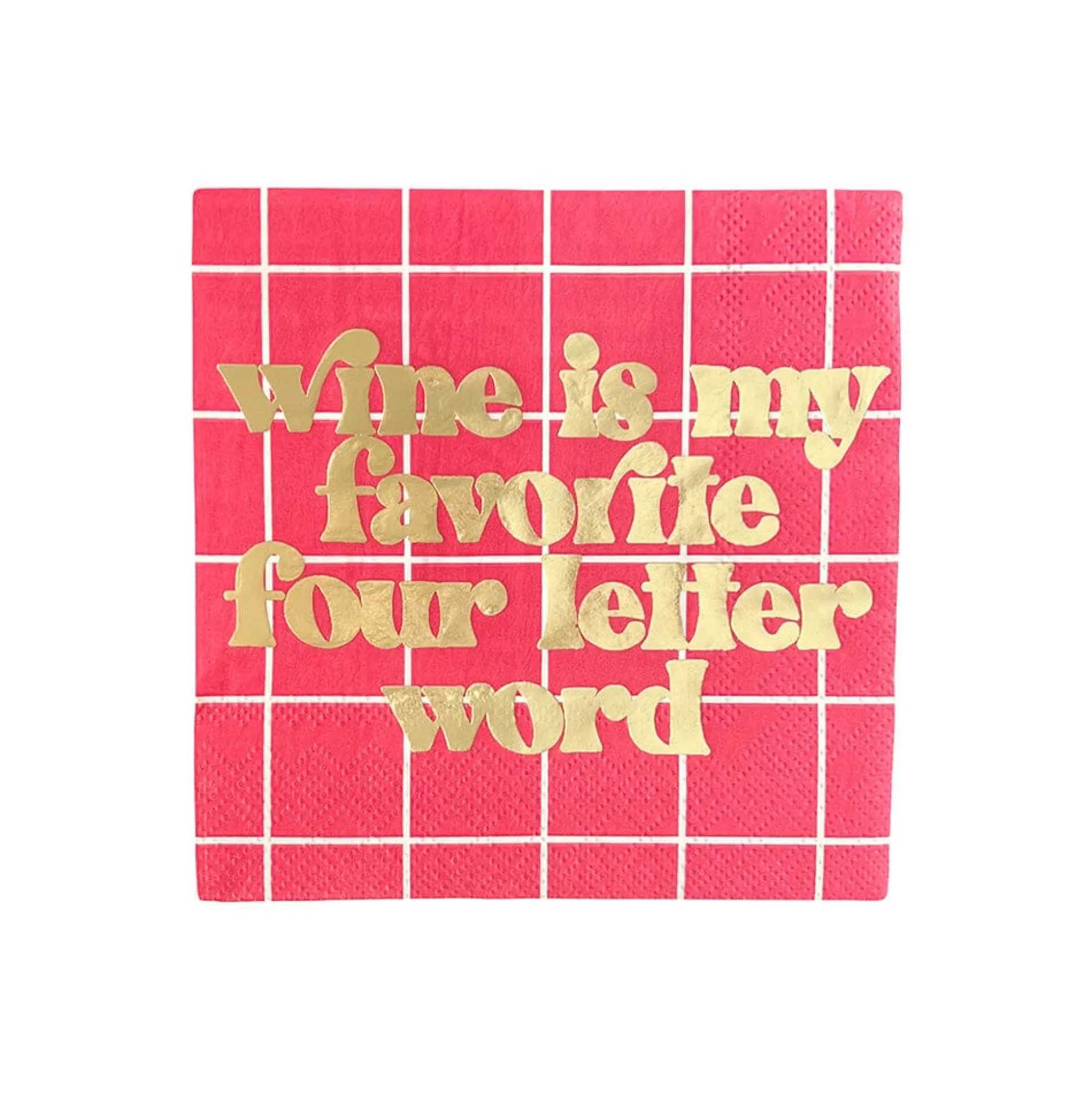 Wine Is My Favorite Four Letter Word Witty Cocktail Napkins, Pack of 20