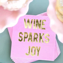 Wine Sparks Joy Witty Cocktail Napkins, Pack of 20