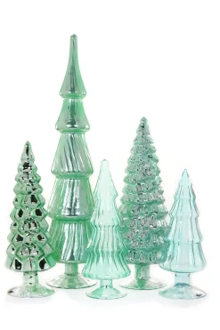 Winter Green Trees, Set of 5
