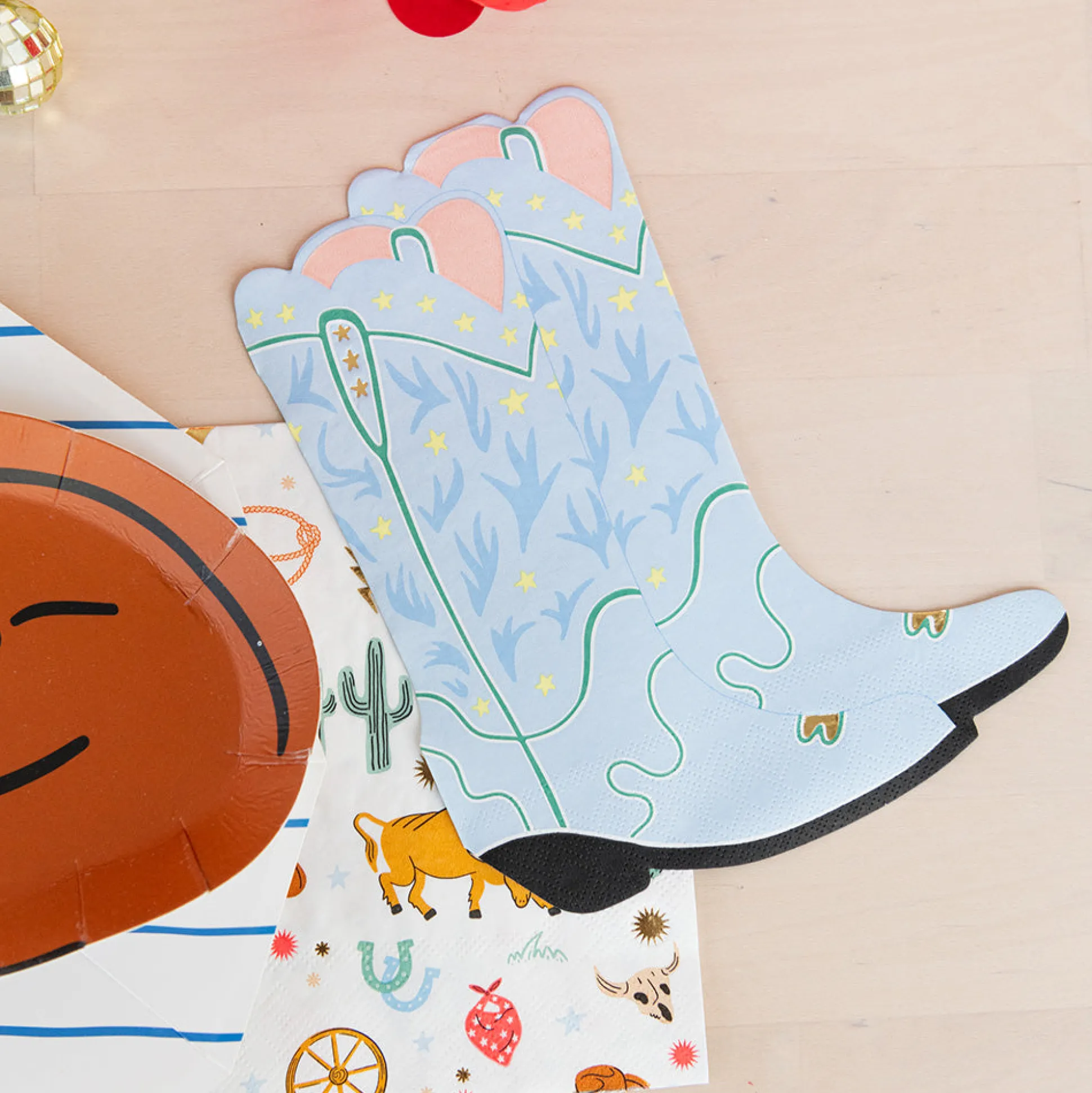 Yeehaw Large "Boots" Napkins, Pack of 16