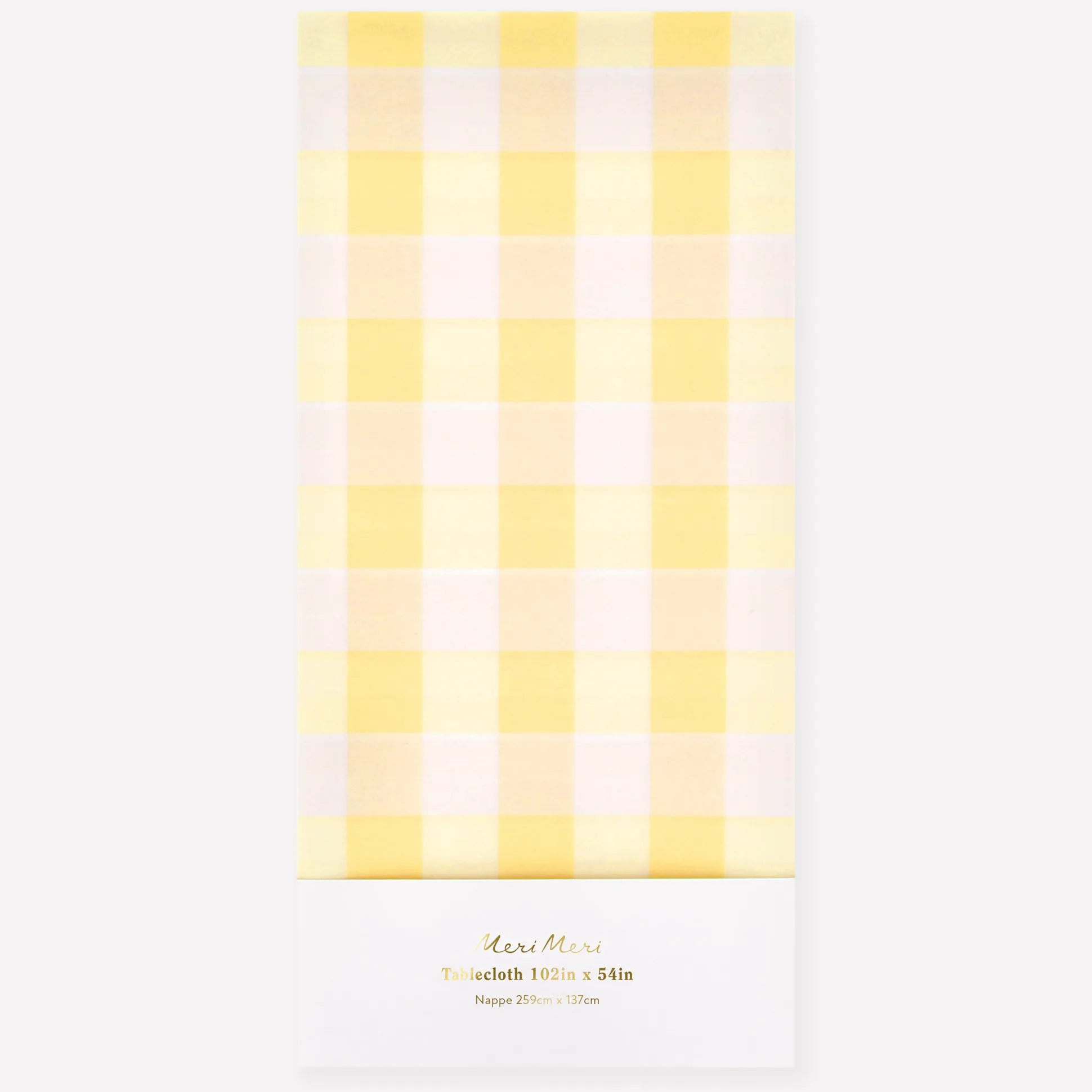 Yellow Gingham Paper Tablecloth